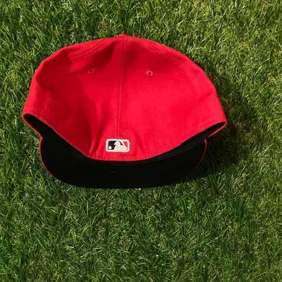 Los Angeles Angels New Era Red Fitted Hat (7 1/2) - Picture 2 of 3